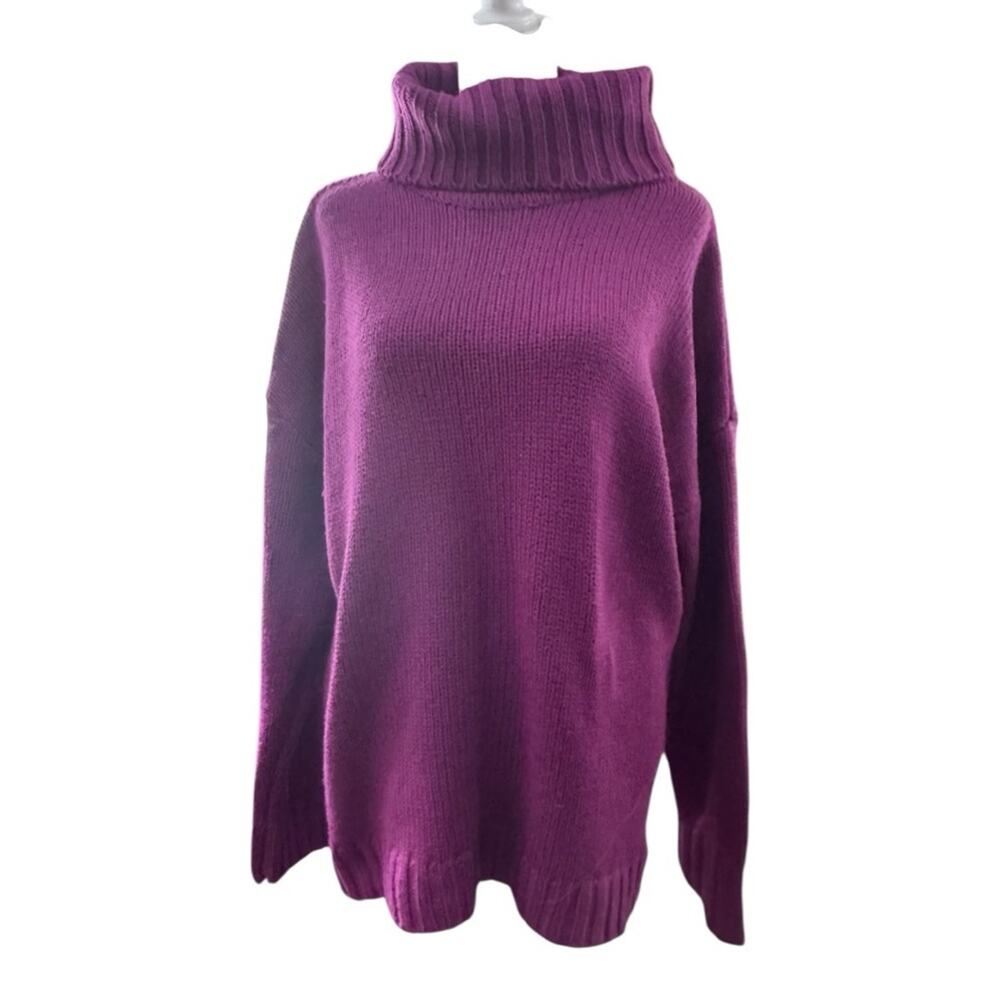 Fashion Nova Rich Purple Cowl Neck Sweater Sz L